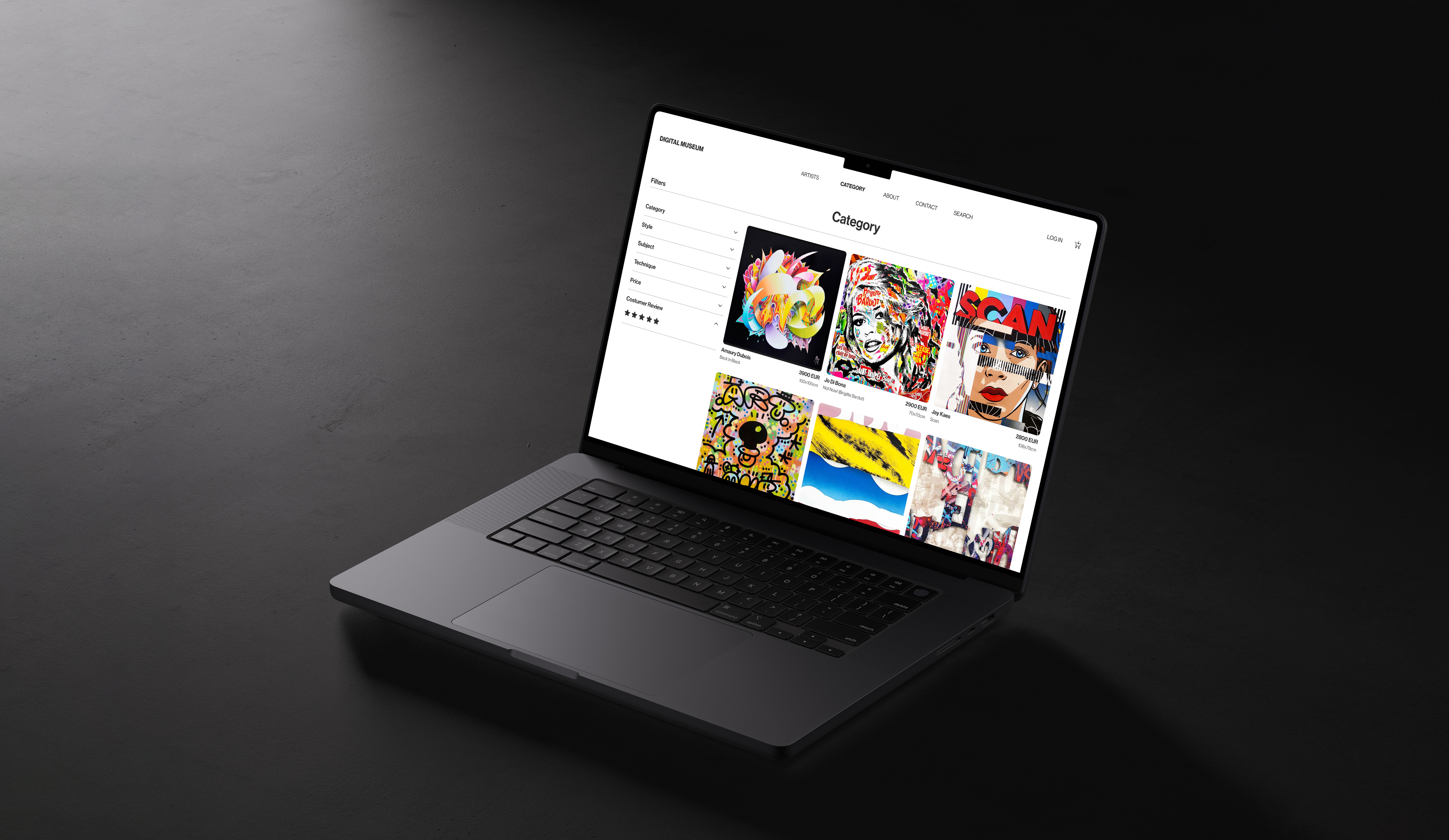 Graphic depicting UI-styled buttons with different categories of interior design items on top of an image of a modern interior living room.