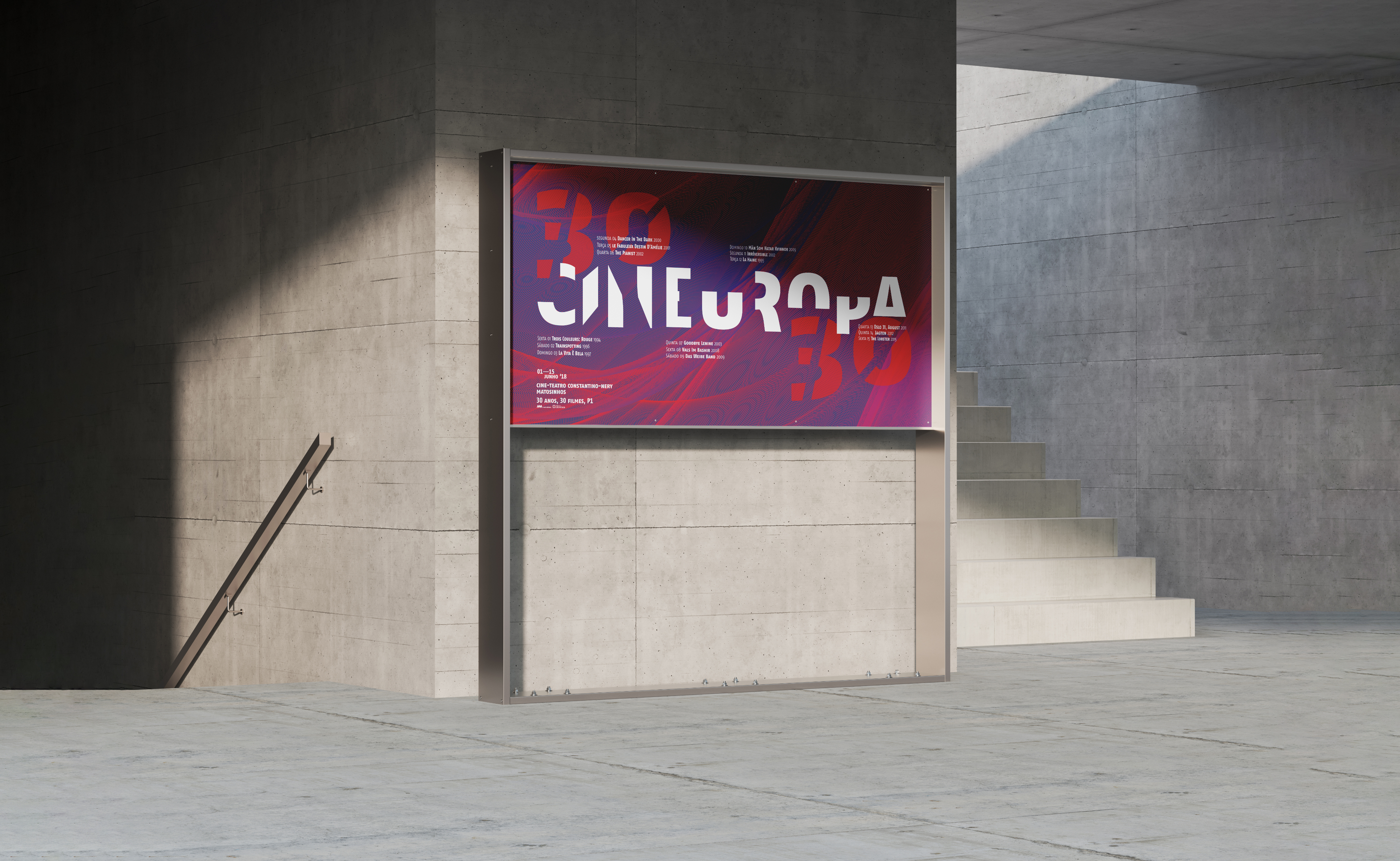 Stationery design of letterhead and business cards for the company Anders on top of a blurred photo of a house interior.